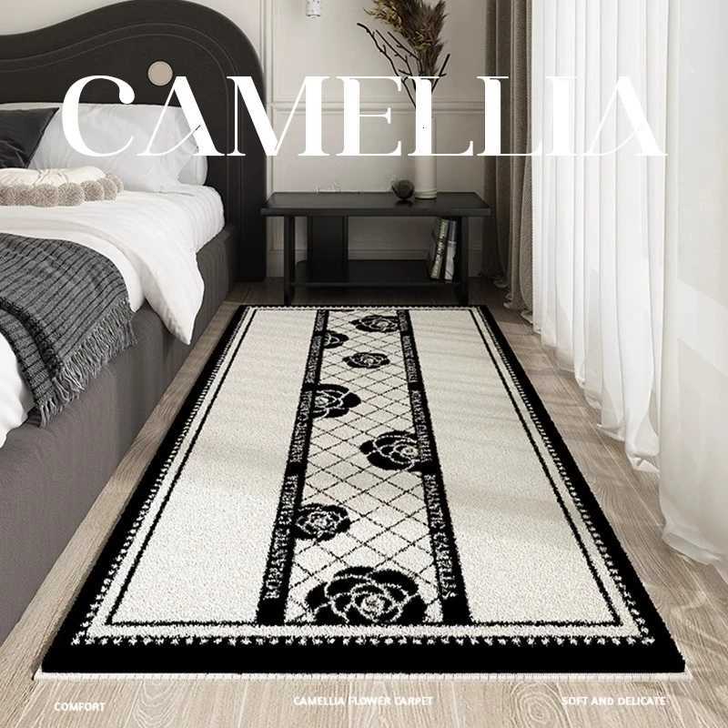 Long Plush Bedside Floor Mat - Thickened Non-Slip Dirt Resistant for Bedroom Living Room StudyT260305