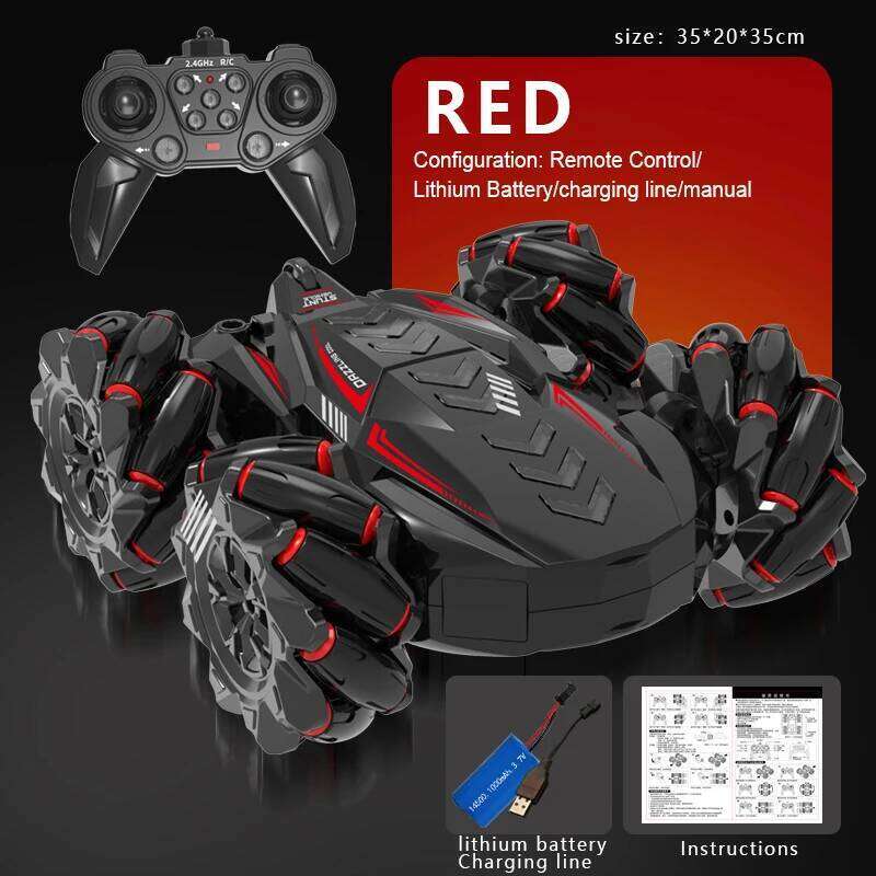 4-7-year-old boy's long endurance 2.4GHz 8-12-year-old child's remote control stunt car, 360 rotating doub Z260304