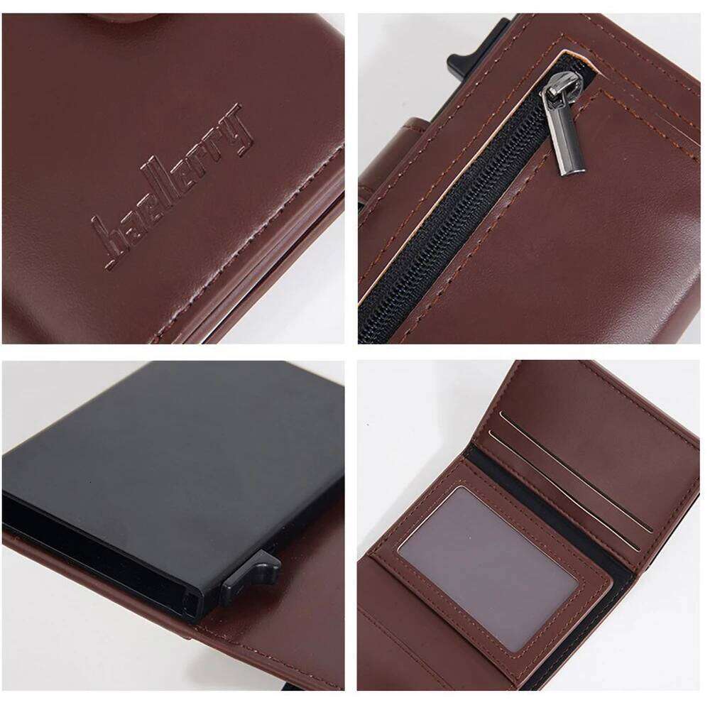 Aluminum Card Holder for Men with Auto Pop-Up Slide Button, RFID Blocking Metal Wallet Anti-Scratch C260304
