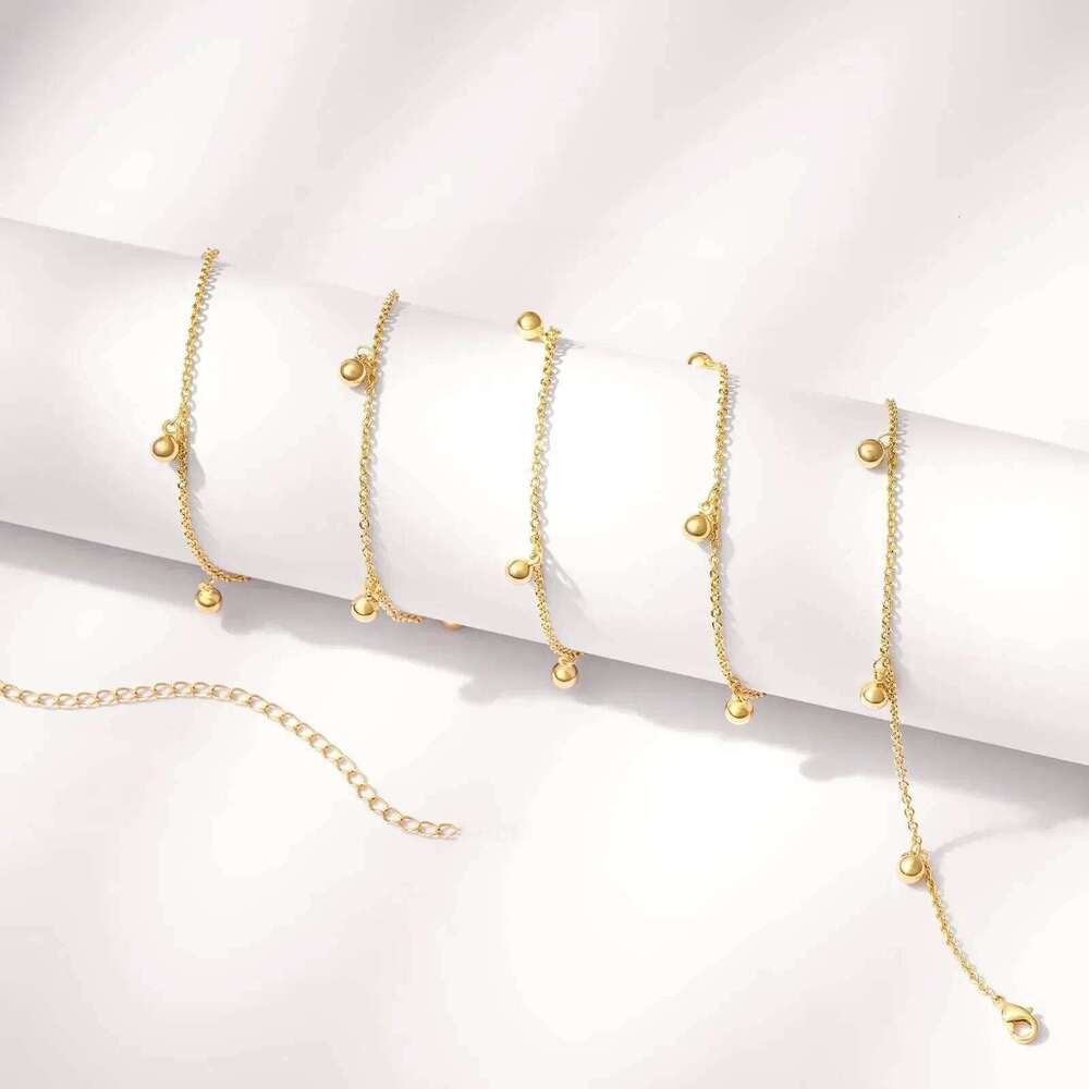 Women's Minimalist Bare New Metal Round Bead Waist Water Droplet Fringe Body Chain Sexy Bikini Accessory S260304