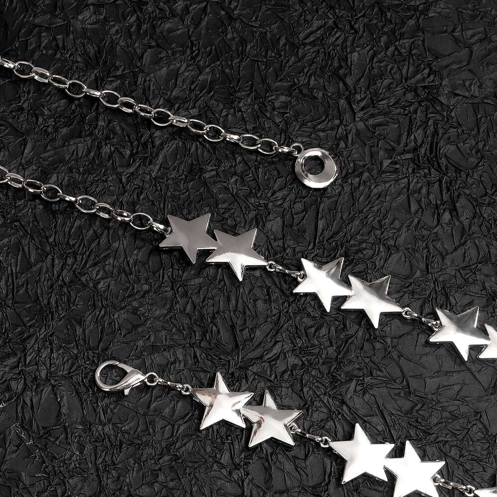 New star-shaped metal high-end style waist chain for trendy girl's matching with skirts pants and chains S260304