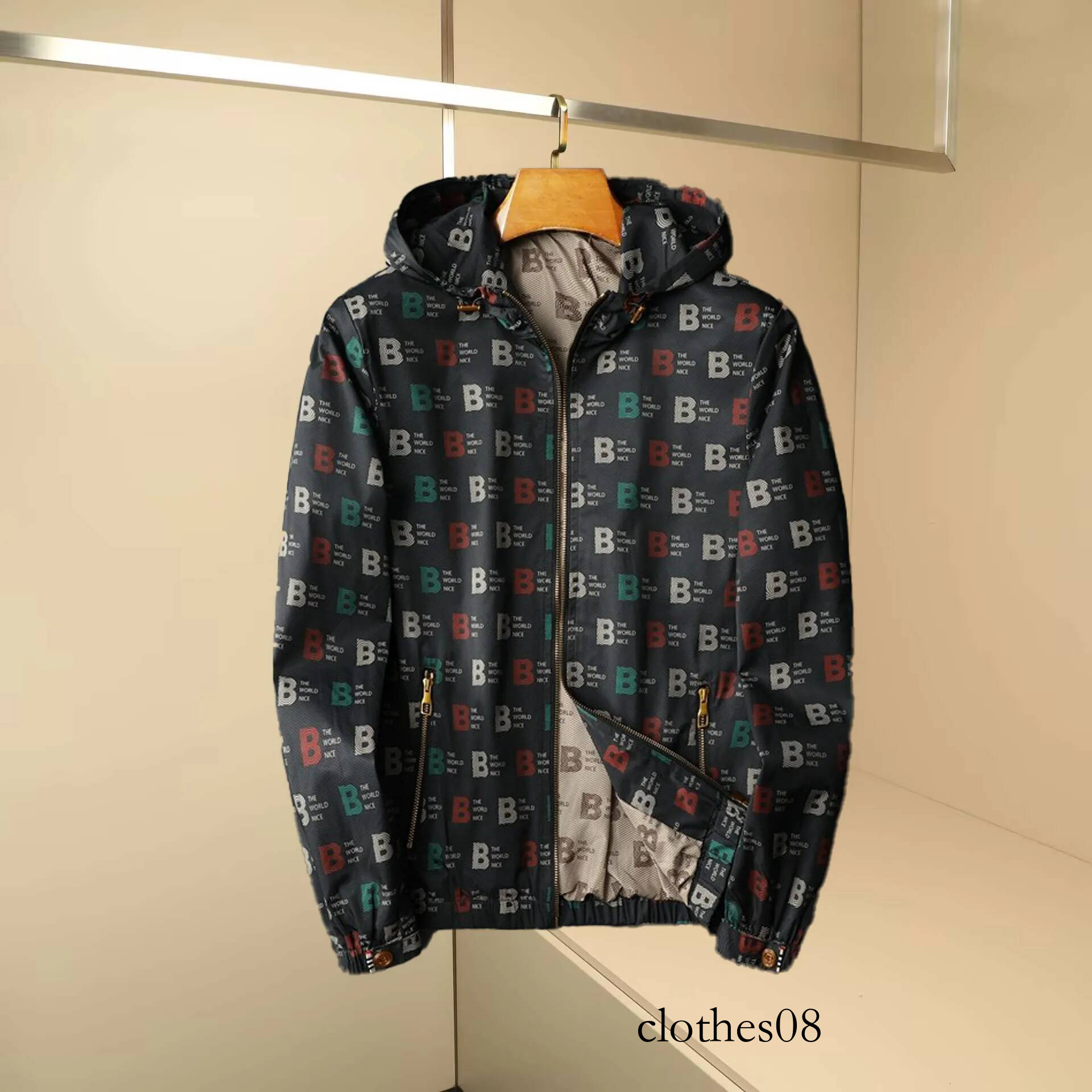 Ele plus Size Men's Jaet Hooded Printed Casual Outerwear Faionable Urban Sle Windproof Polyester/Nylon Cosite Fiber