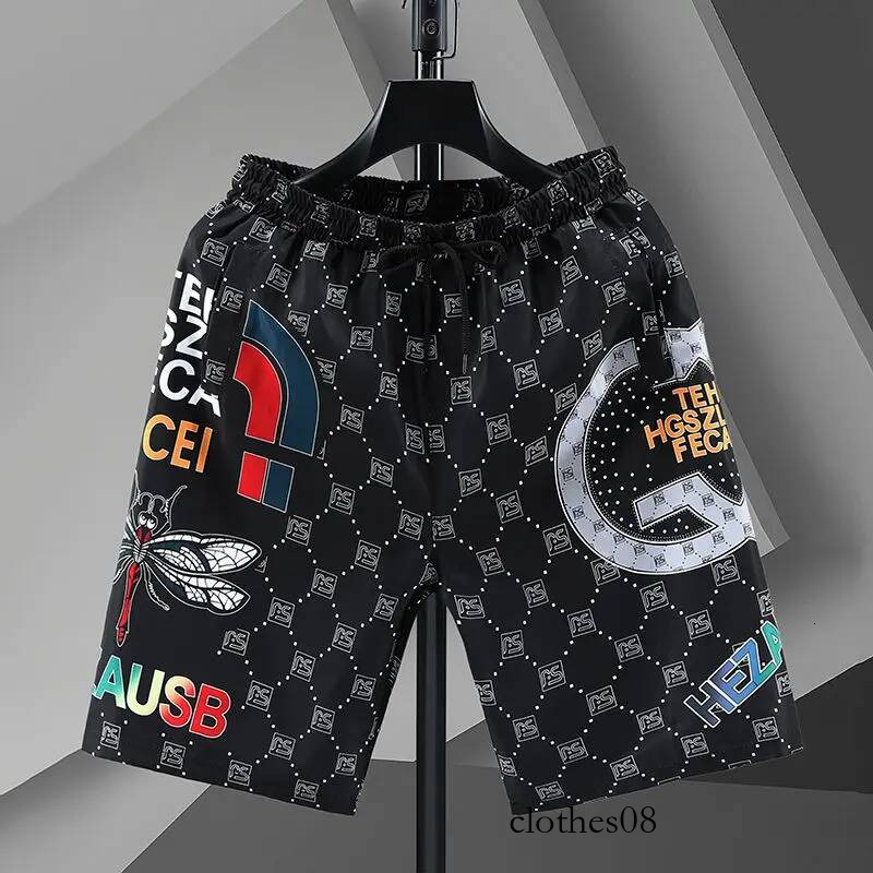 Men's outer shorts wear trendy quick-drying ruffian handsome men's summer ice silk beach pants