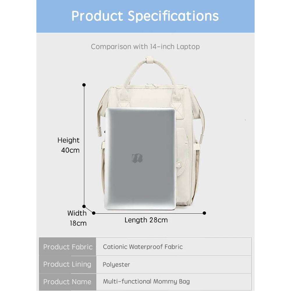 PANGDUBE Nappy with 2pcs Stroller Hooks Mummy Backpack Waterproof Outdoor Travel Mommy Maternity Bag for Baby Stuff Z260304