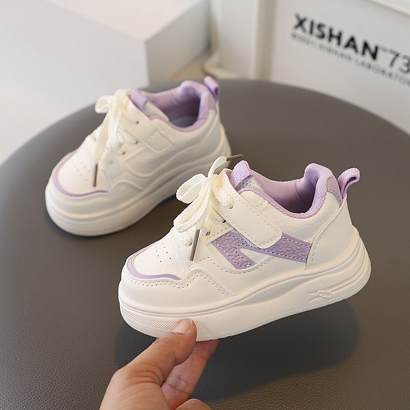 Free Shipping Children's Sneakers Kids Fashion Design White Non-slip Casual Shoes Boys Girls Hook Breathable Sneakers Toddler Outdoor Shoes Size 