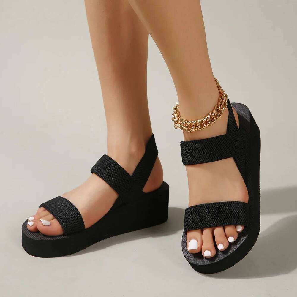 2025 New Women Leisure Sandals Summer Wedges Shoes Soft EVA Sole Light Weight Slingback Style Female Daily Walking Sandalias