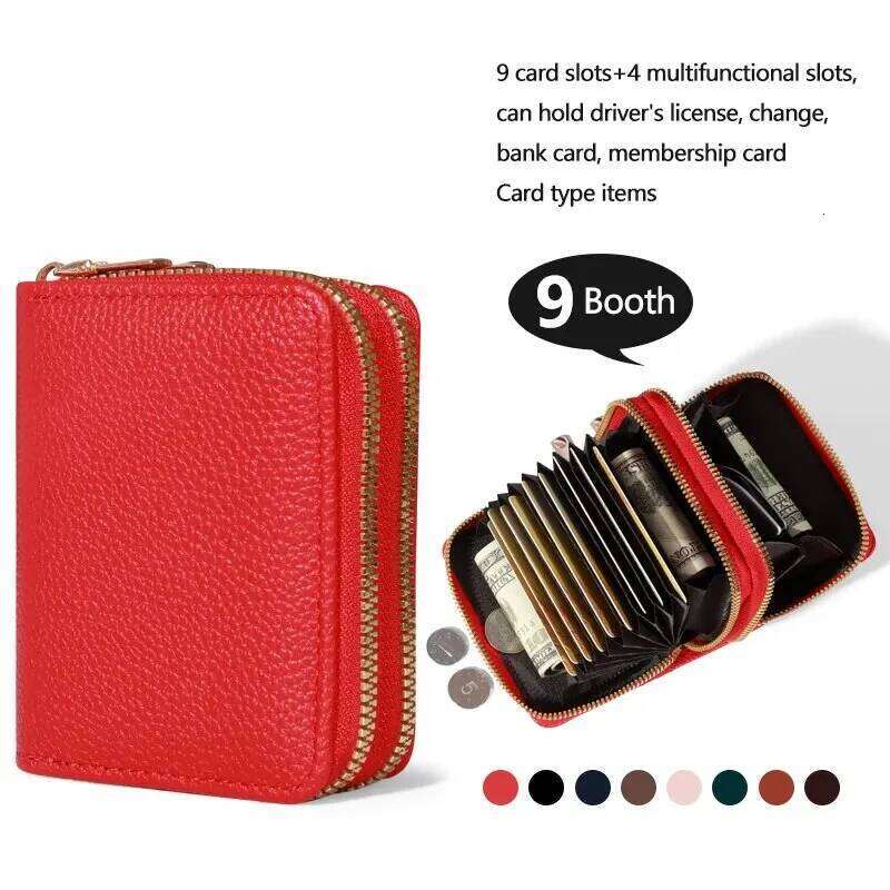 Women's Short Wallet with Transparent Closure. Litchi Pattern. Monaiea Multi Card Slot Wallet, Large Capacity, Fashionable C260304