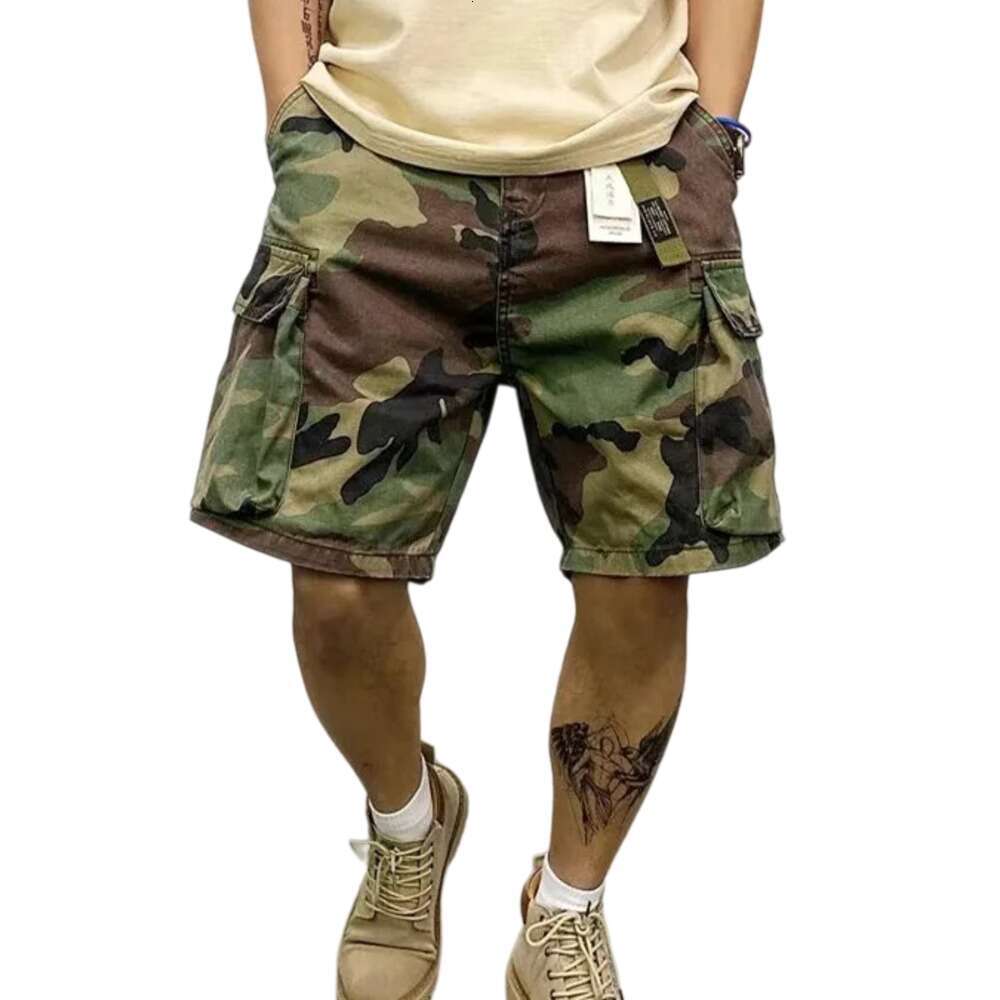 Men's Shorts Cargo Shorts Mens Summer Cotton Army Tactical Camouflage Multipocket Casual Short Pants Loose Military Men Daily Outfit Men's C