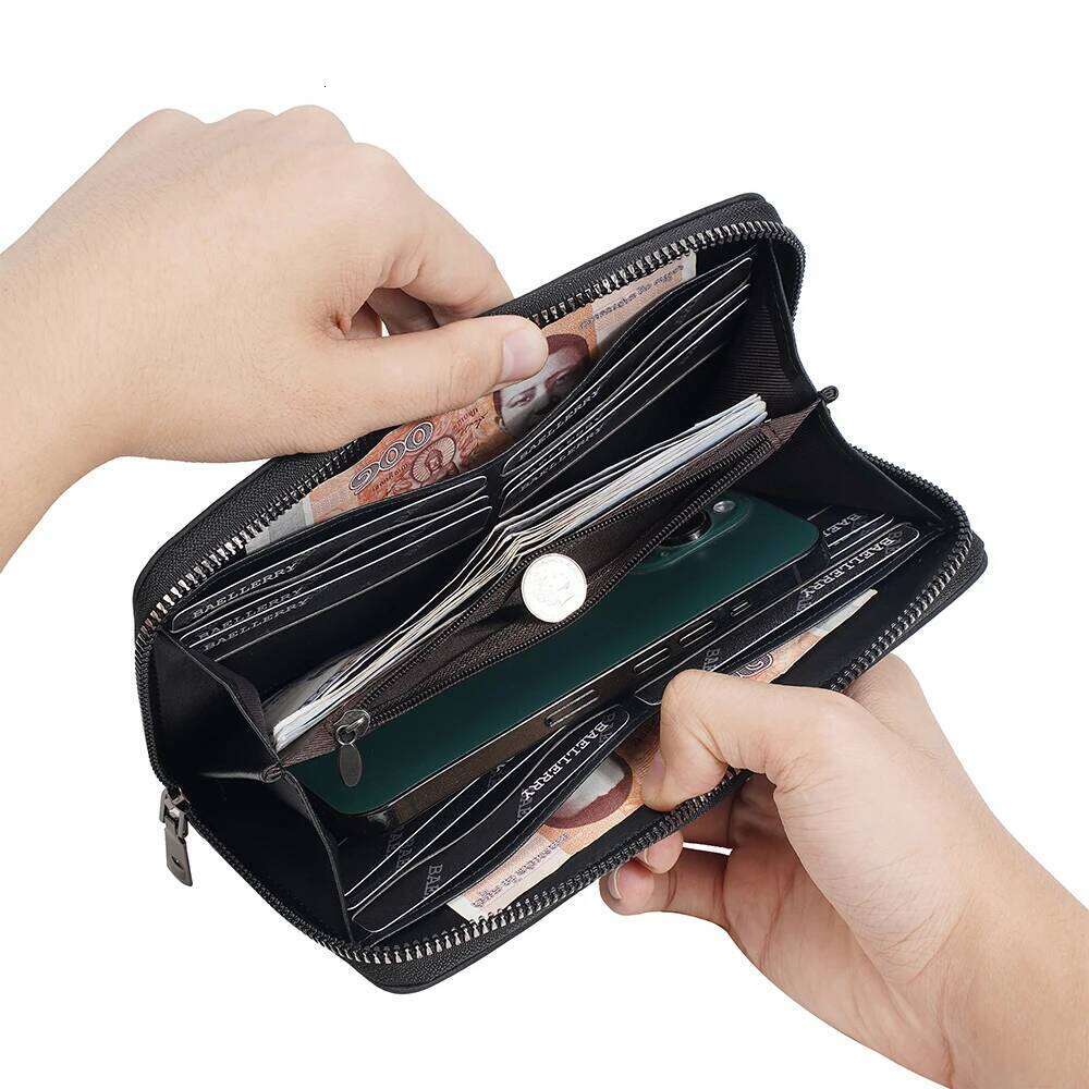New Men's Long Wallet Zipper Design Multi-Card Slots Large Capacity for Phone & Coins High Quality Male Clutch Style C260304