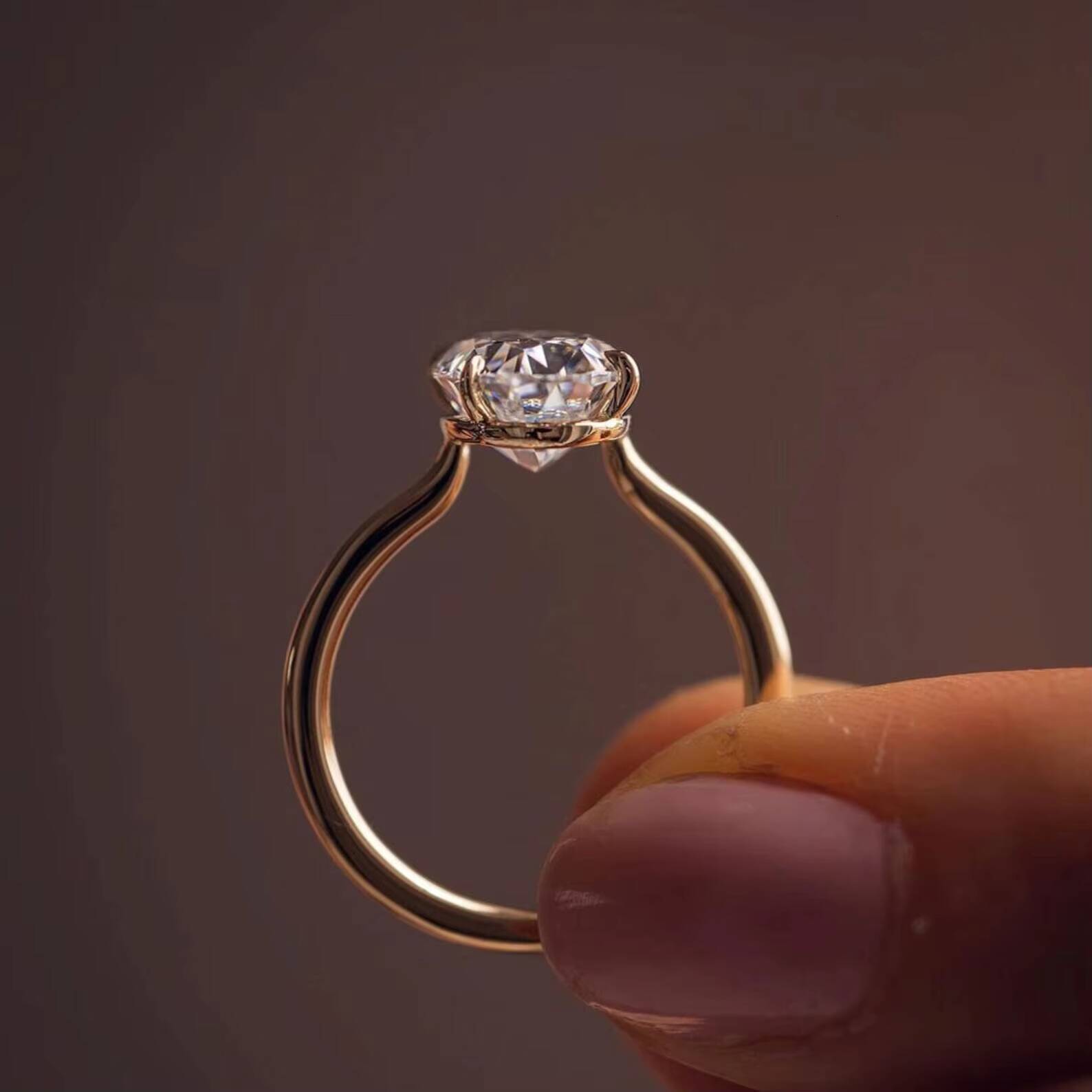 Natural Oval Cut Diamond Engagement Wedding Ring 14k Solid Yellow Gold Prong Set Pure Diamond Solitaire Ring Fine Jewelry