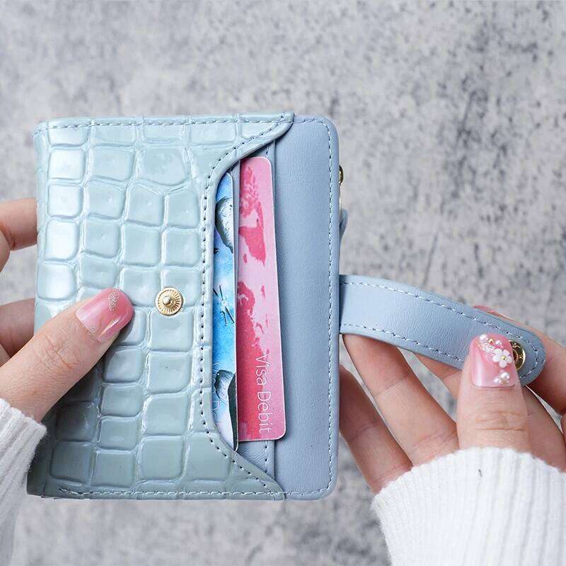 Mini Crocodile Print Clutch Wallet, Short Credit Holder, Women's Card Case & Coin Purse C260304