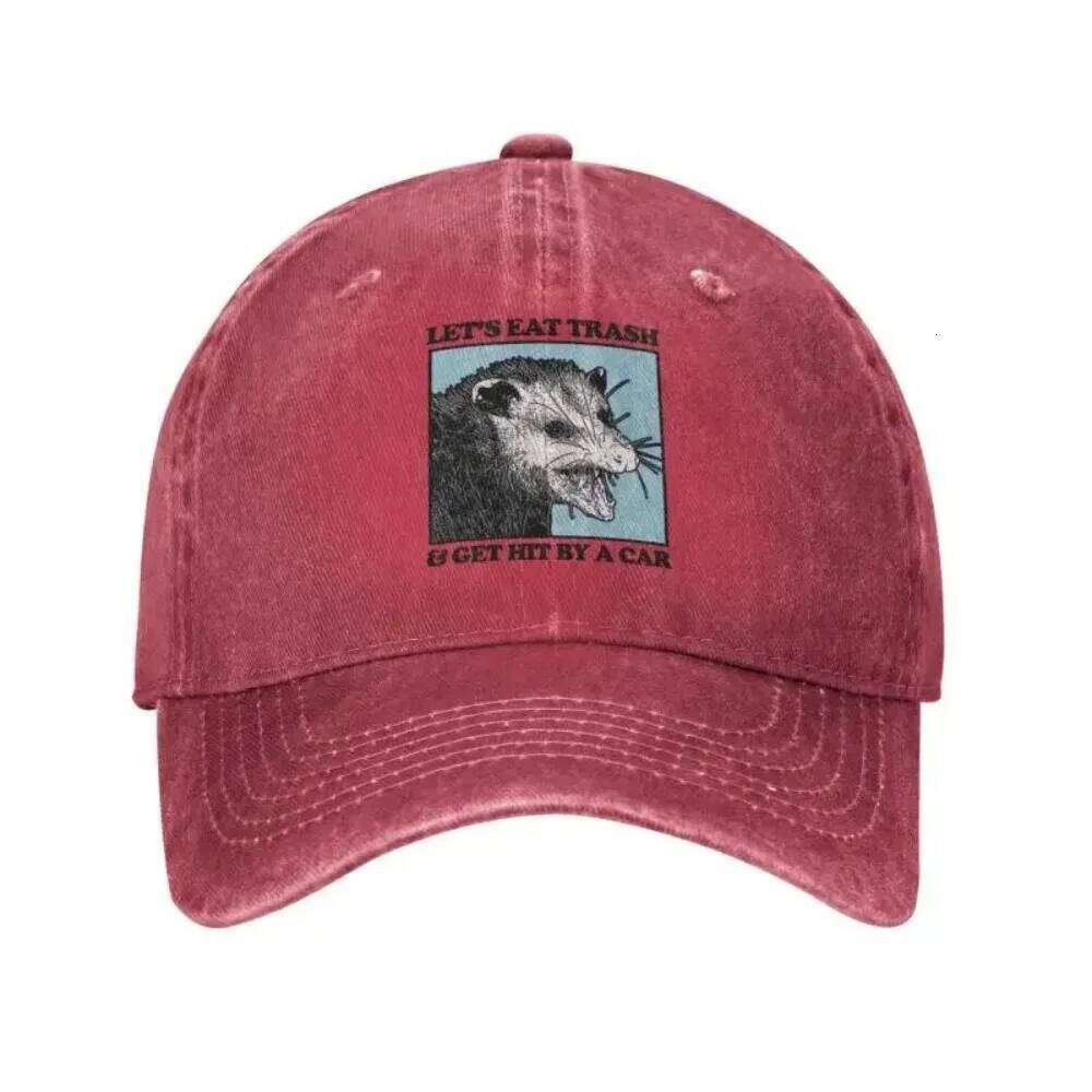 Let's Eat Trash Get Hit By A Car Baseball Cap Hip Hop Women Men's Adjustable Possum Lovers Dad Japanese Style Hat Fashion Y260304