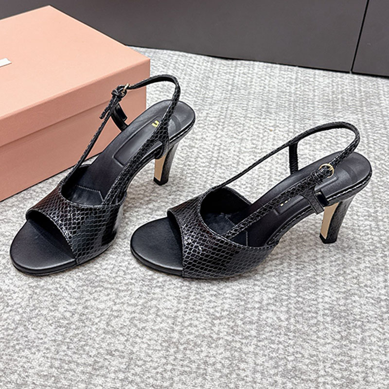 2026 New Sexy High Heels shoes luminous texture Ayers leather slingback sandals Women sensuality relaxed comfortable heels adds shoes