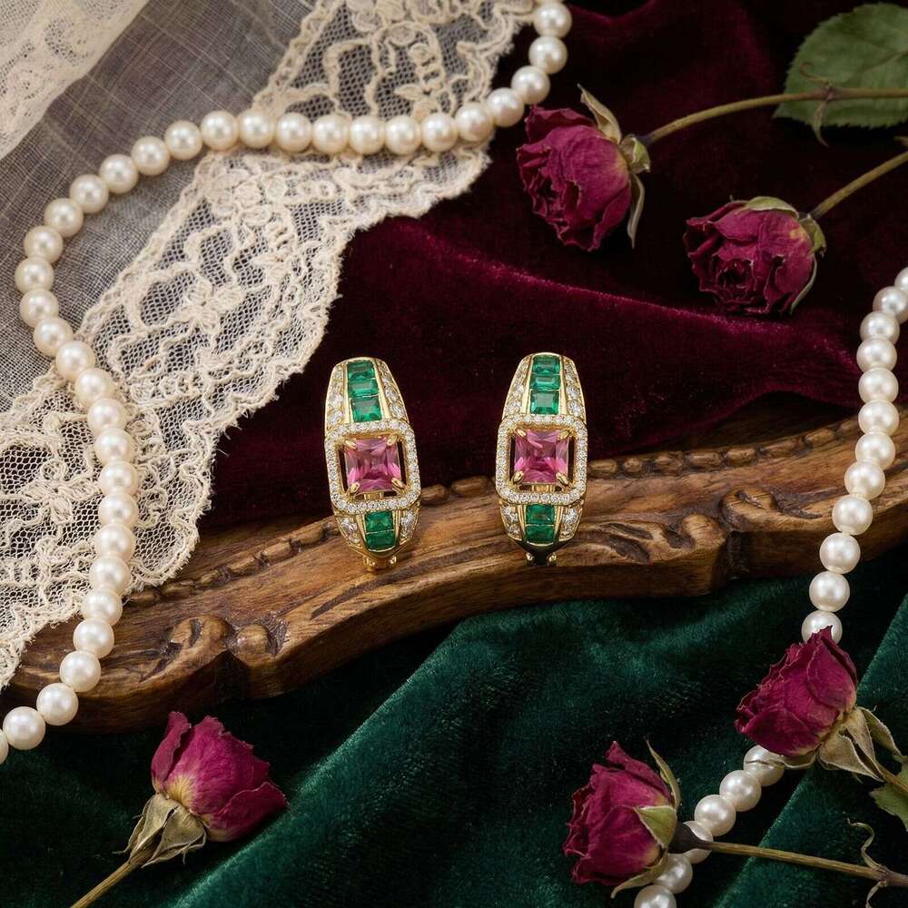 French Court Style Elegant Earrings And Necklace Set Light Luxury Niche High-End Sophisticated Banquet Accessories High-Quality