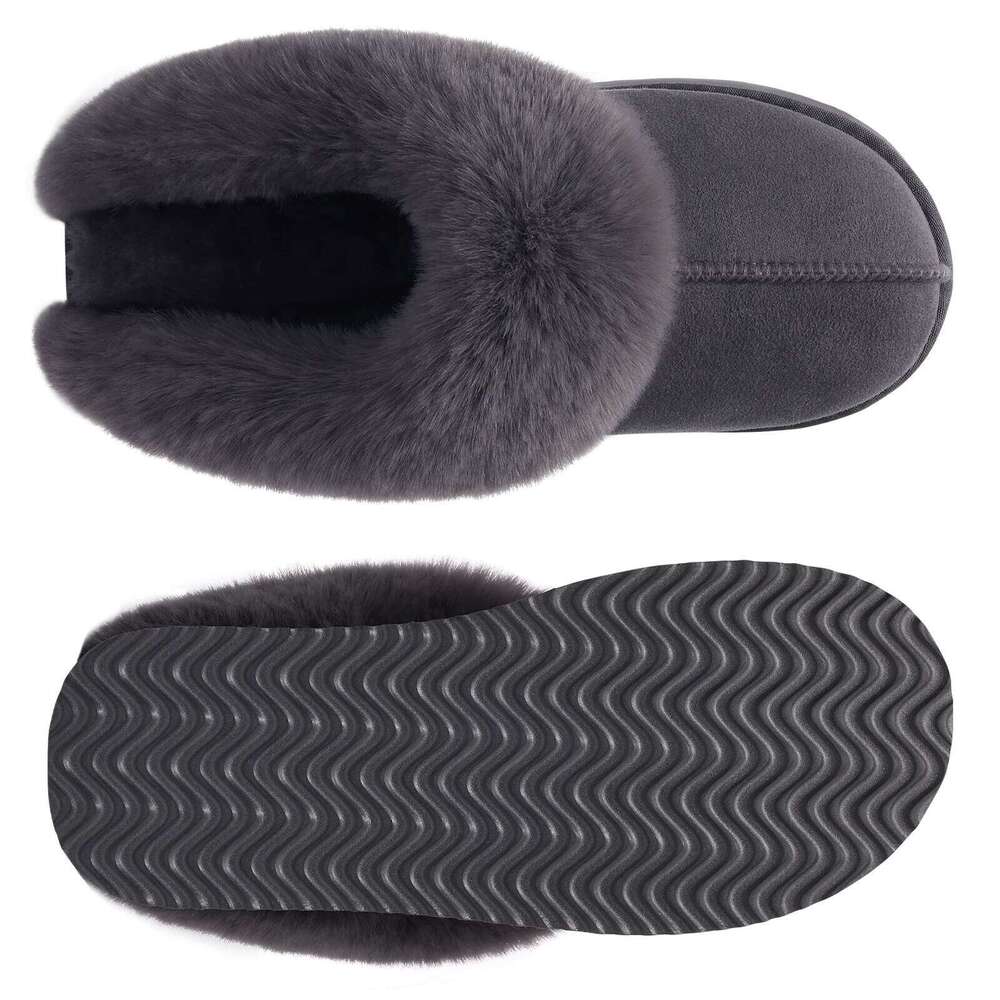 Kidmi Winter Fuzzy Women Platform Plush Memory Foam Slippers Indoor Fluffy House Shoes Soft Non-slip Cozy Slipper