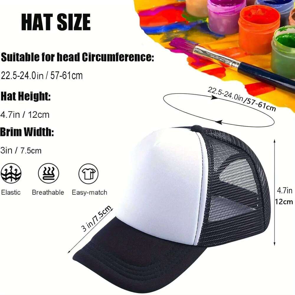 2pcs Sublimation Trucker Hats - Breathable Mesh Baseball Caps for Men & Women, DIY Designs Y260304