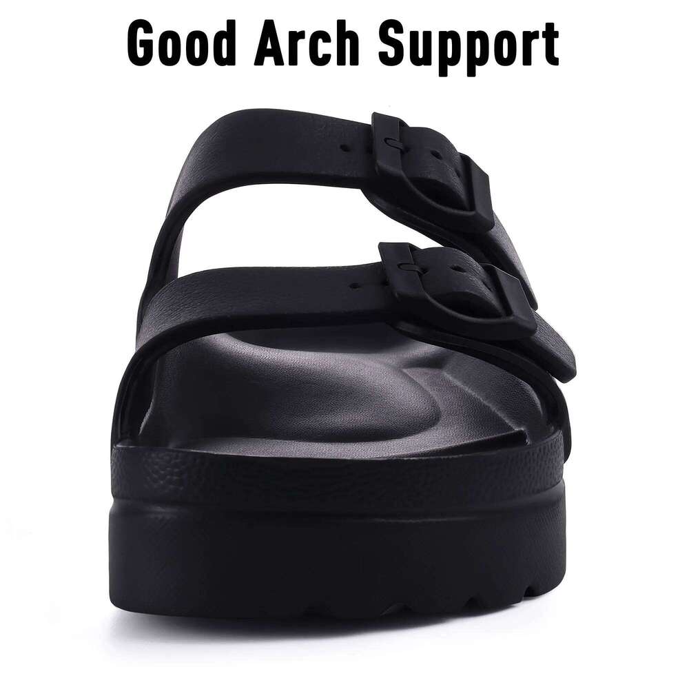 Kidmi Fashion Women's Platform With Arch Support Summer Beach Sandals Outdoor Chunky Lightweight Foam Slip on Slides