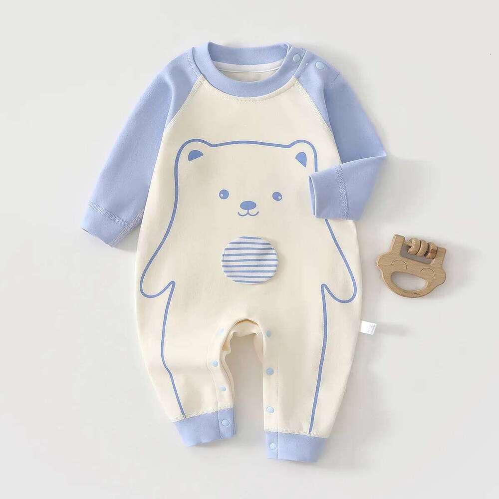 Unisex Pullover Spring Autumn One-piece Suit Baby Boy Soft Cotton Cartoon Pattern Jumpsuit 6-18 Month Infant Girl Daily Romper Z260304