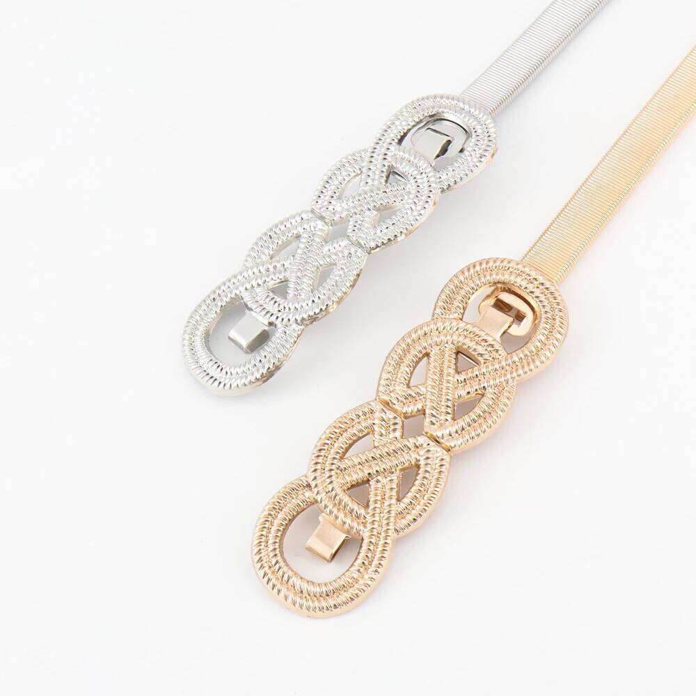 Metal elastic chain casual temperament thin belt Fashion classic waist accessories with sweater skirt coat S260304