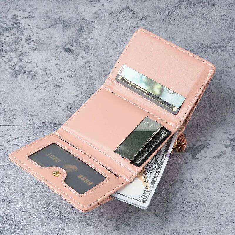 New style women's short, European and American PU high-end coin purse, printed, multi-card slots, small wallet, money cl C260304