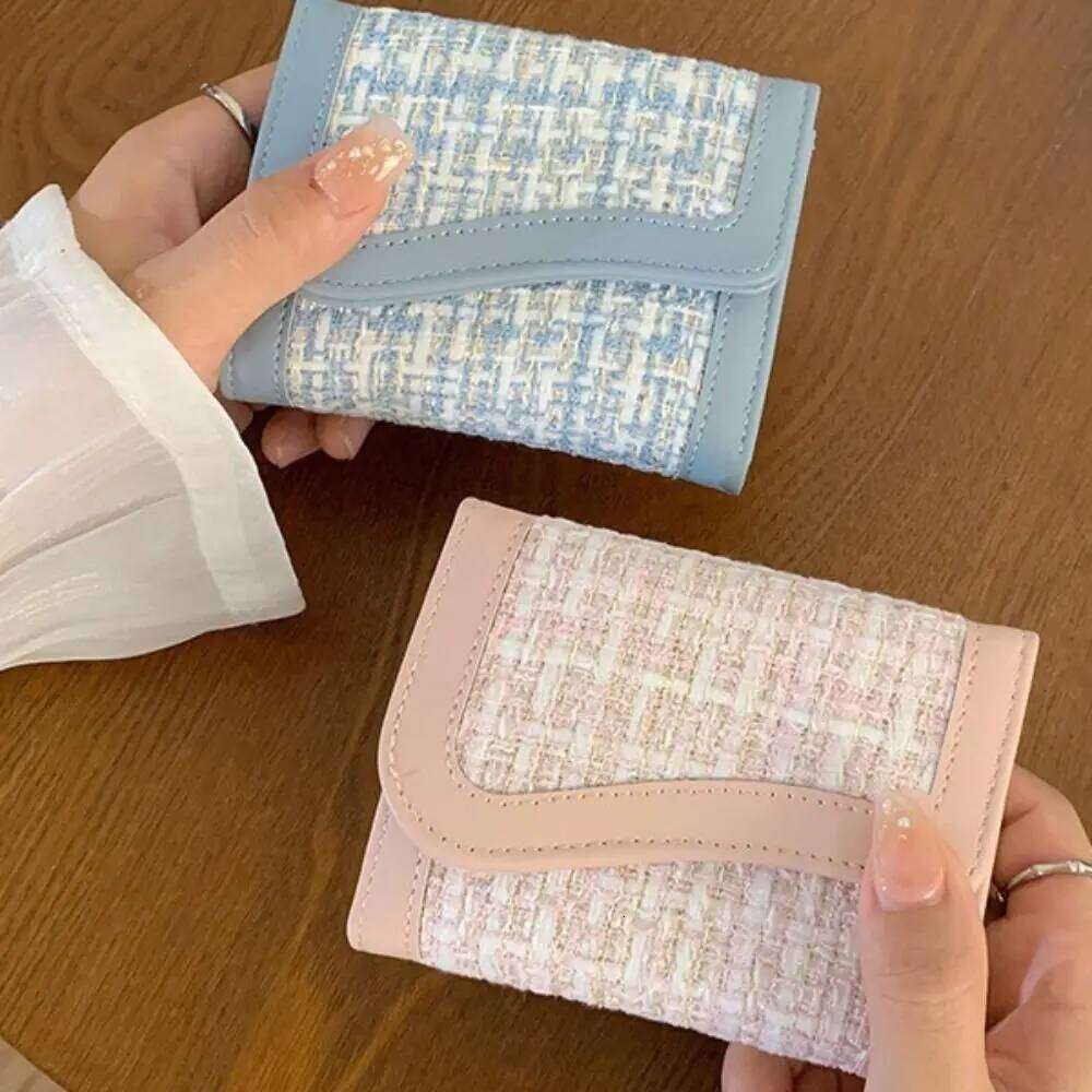 Simple Korean Style Women's Wallet Short Clutch PU Purse Multi-function Cloth Card Bag Women C260304