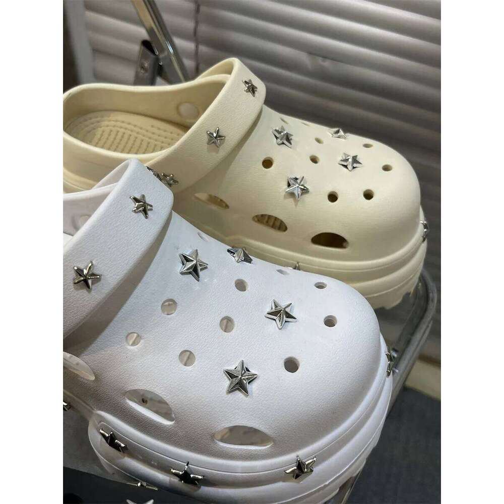 Women Fashion Clogs DIY Cute Stars Platform Slippers Soft EVA Sexy High Heels Female Indoor Street Shoes Girls Beach Sandals