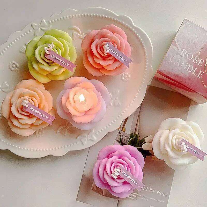 Handmade Pink Scented Aromatherapy Soy Wax Candle Wedding Birthday Party Home Decoration Photo Props W260304 W260305