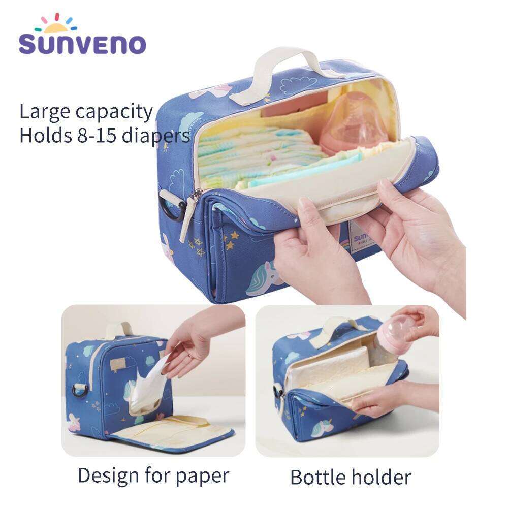 Sunveno Fashion Waterproof Washable Cloth Diaper Baby Bag Reusable Wet Bags 23x18cm Organizer For Mom Z260304