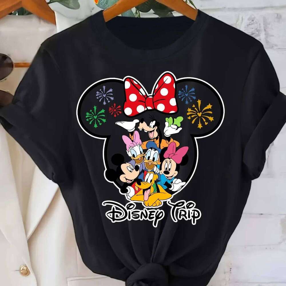 Disney Summer Boys and Girls Clothing Disney Mickey Mouse Fashion Cartoon Pattern T-Shirt - 100% Pure Cotton Short-Sleeved Shirt XJ260304