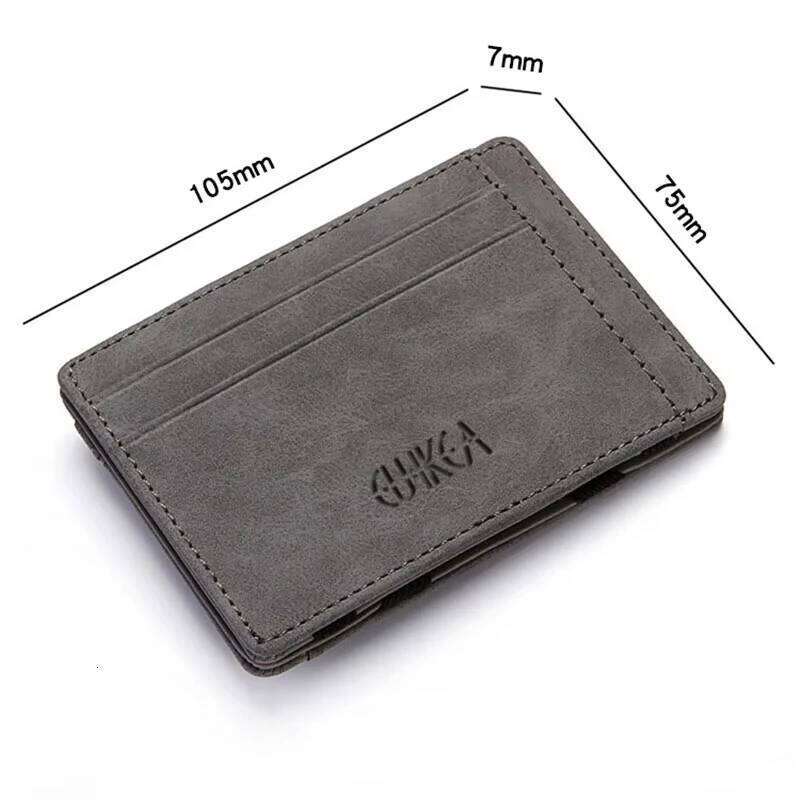 Quality PU Leather Mini Men Holder Wallets Zipper Coin Pocket Slim Magic Male Wallet Credit Bank Card Case Small Man Purses C260304