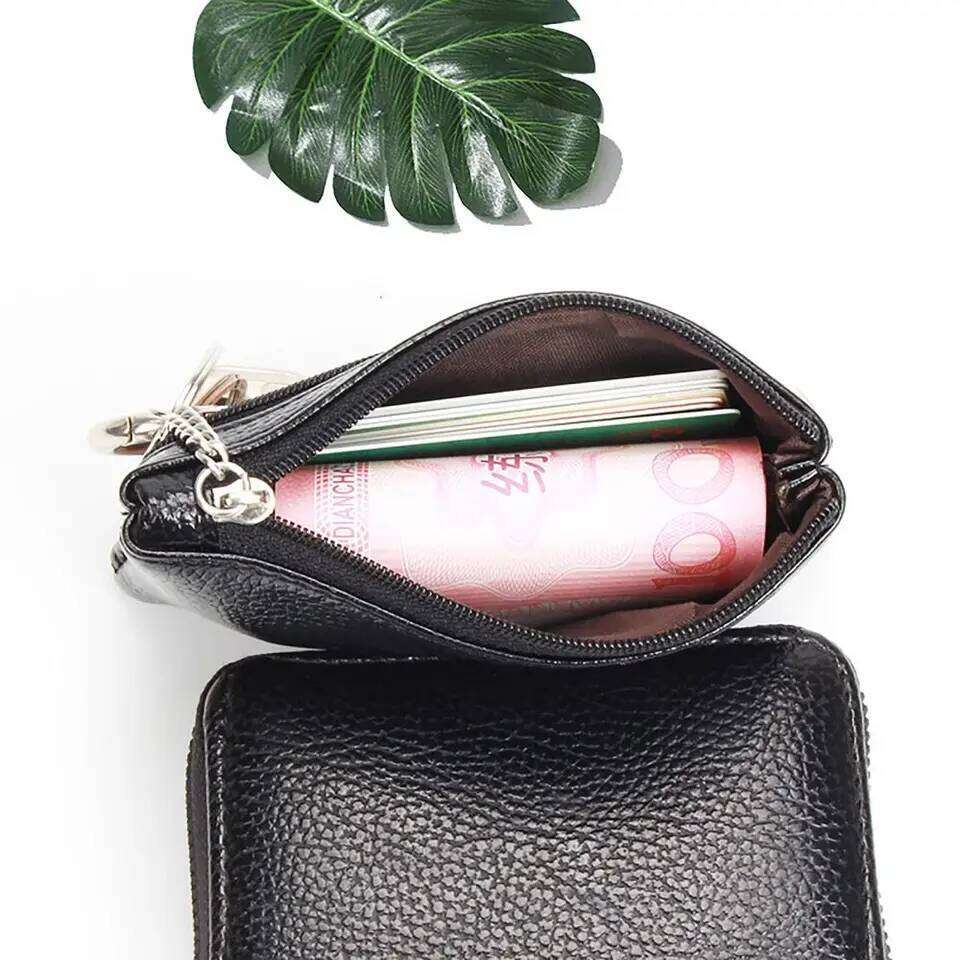 PU Leather Money Coin 2024 New with Key Ring Waterproof Pocket Purse Zipper Wear-resistant Credit Card Holoder Male C260304
