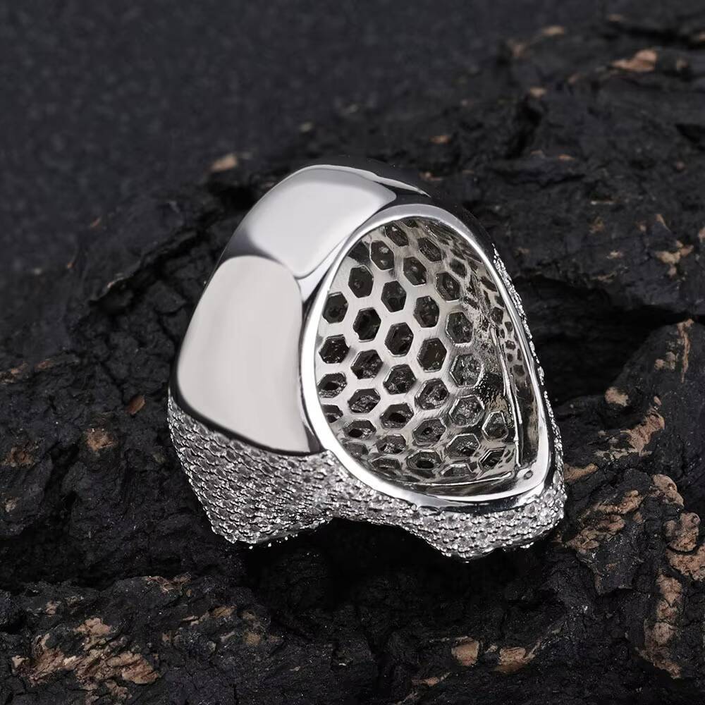 Custom 925 Sterling Silver Hand Setting Mens Luxury Hip Hop Iced Out Championship Cross Rings VVS Moissanite Mens Ring