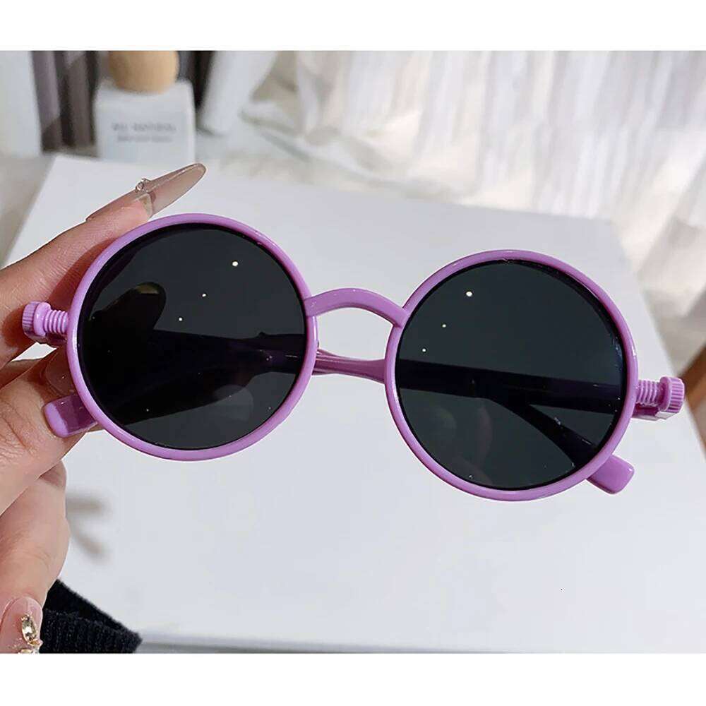Photography Eyewear Trendy Kids Round Boys Uv400 Sun Glasses Lightweight Children'S Sunglasses For Stage Fashion Z260304