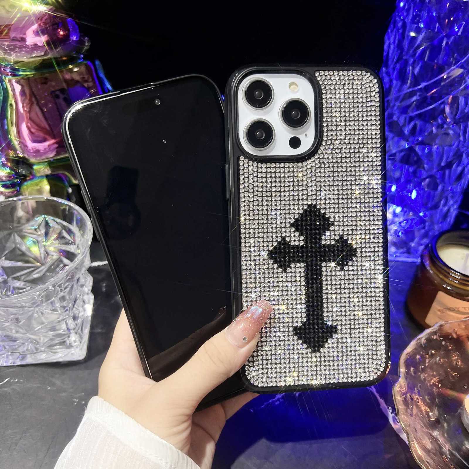 Chic Luxury Bling Gothic Cross Rhinestone Case For iPhone 16 15 14 13 12 11 Pro Max Plus | Shockproof Protective CoverT260305