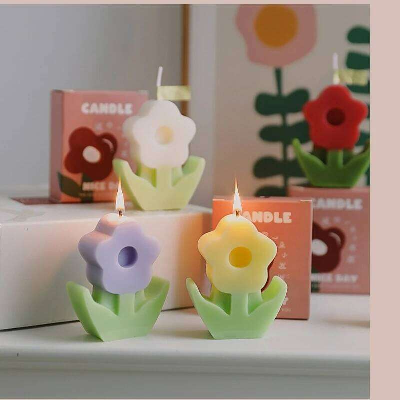 50g Flower Scented Handmade Soy Candle, Suitable for Valentine's Day, Birthday Party, Wedding, Home Decoration Gifts W260304 W260305