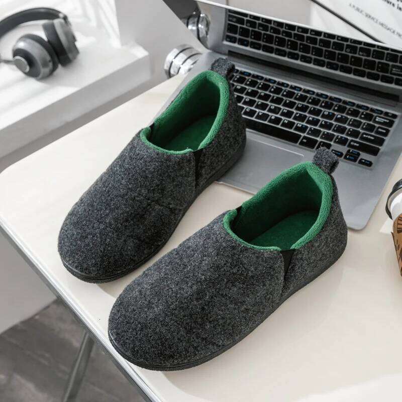 Kidmi Men Non-Slips Slippers Cozy Casual Indoor Outdoor Flats Slides Plush Bedroom Warm New Male Soft Sole Home Shoes