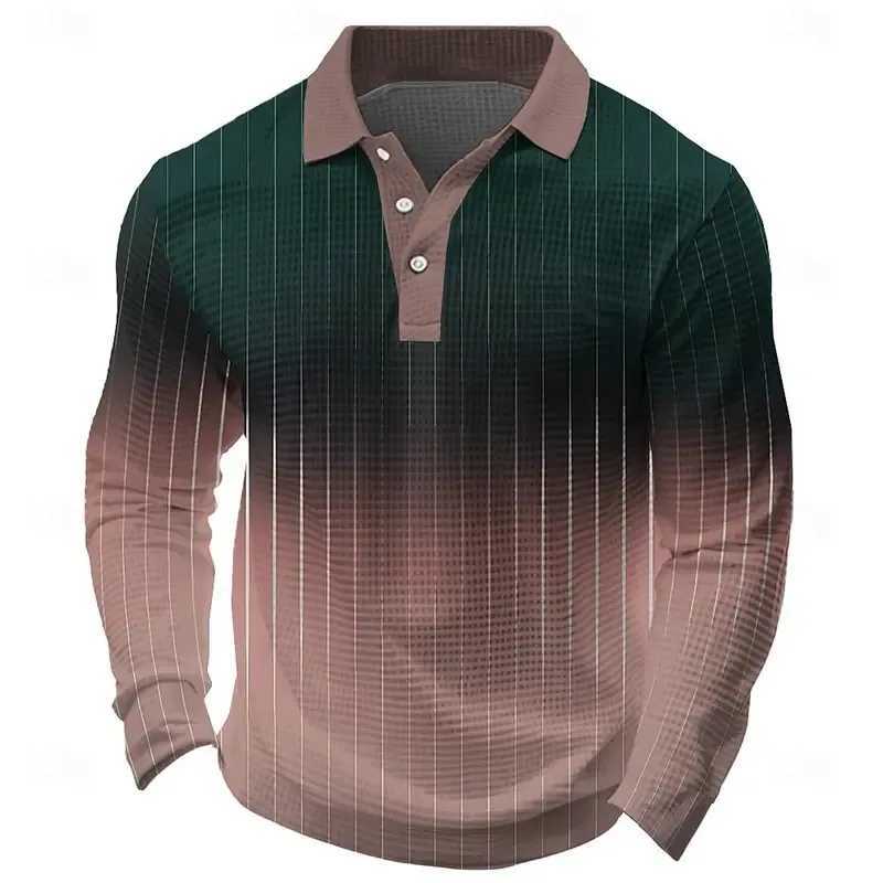 Mens 3D Digital Print Long SLeeve Shirt Breathable Casual Top Slim Fit Quick Dry Classic Collar MUlti Colors Fall Winter M260305