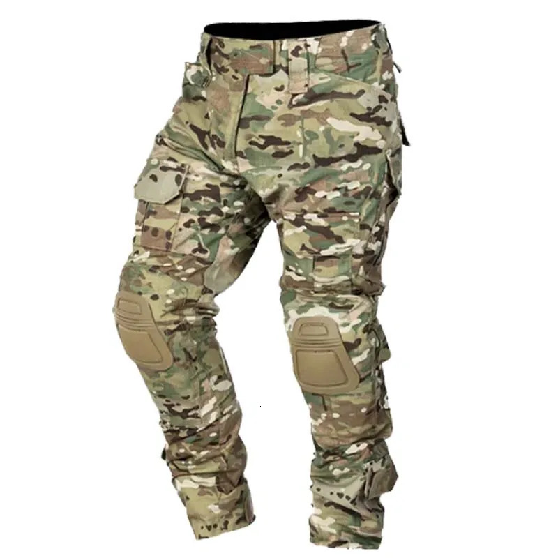 Men PantsKnee Pads Tactical Combat Cargo Clothes Camouflage Breathable Pants Waterproof Sport Trousers Fishing Trekking Hunting 260302