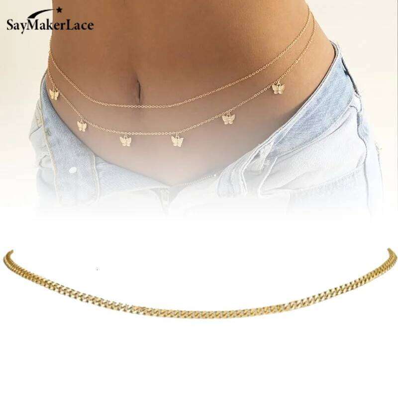 Single /Double Layer Rhinestone Tassel Women's Beach Fashion Crystal Body Waist Chain Bikini Accessories S260304