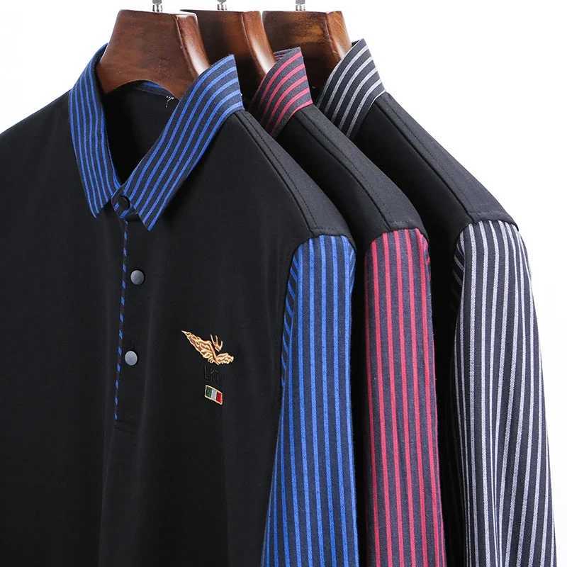 2025 New Mens Casual and Fashionable Long SLeeved Shirt with Contrasting Print Anti Wrinkle Top M260305