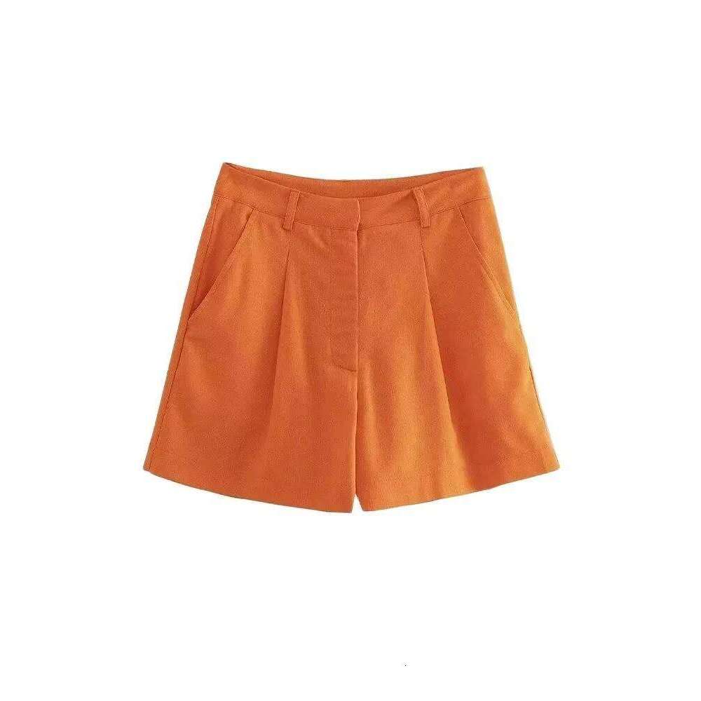 Women's Fashion Front Darted Solid Shorts with Side Pockets High Waist Short Pants for Females XJ260305