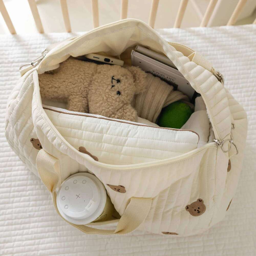 Korean ins new embroidered mommy large capacity duffel portable messenger bag Z260304