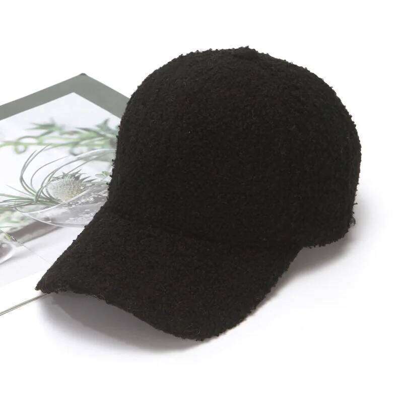 COKK Winter Plush Baseball Cap Solid Color Korean Women Hat Warm Casual Outdoor Snapback caps Casquette Bone Male Y260304