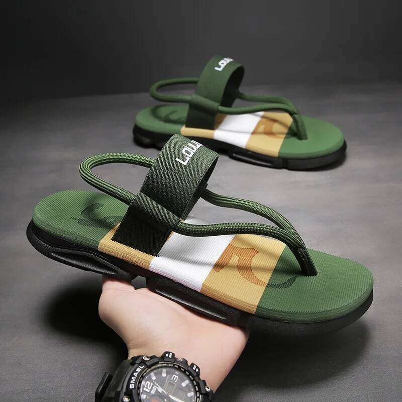 Kidmi New Summer Men Outdoor Beach Flip-flops Fashion Home Flat Soft Non-slip Cloud Sandals