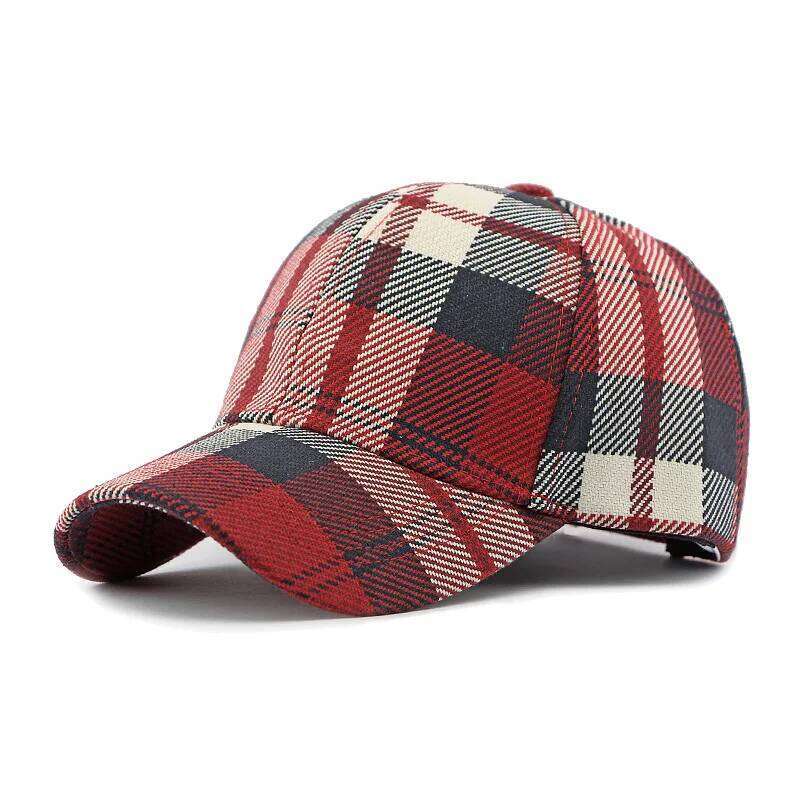 Plaid Pattern Baseball Cap, Sunscreen Snapback Outdoor Breathable Trucker Hat, Casual Dad Hat Y260304