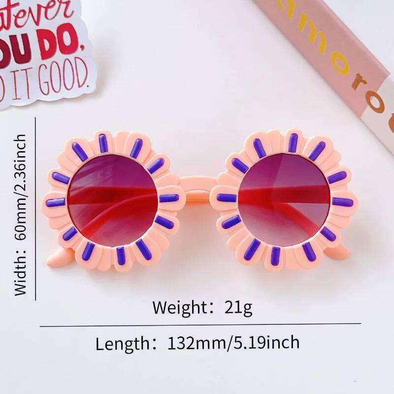 2024 Girls Boys Fashion Colorful Circular Flowers UV400 Outdoor Sweet Children Protection Sunglasses Kids Sun Glasses Z260304