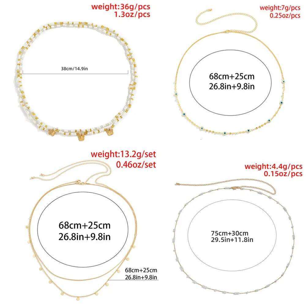 Summer Crossover Beach Bohemian Style Belly Waist Wear Jewelry Body Chain S260304