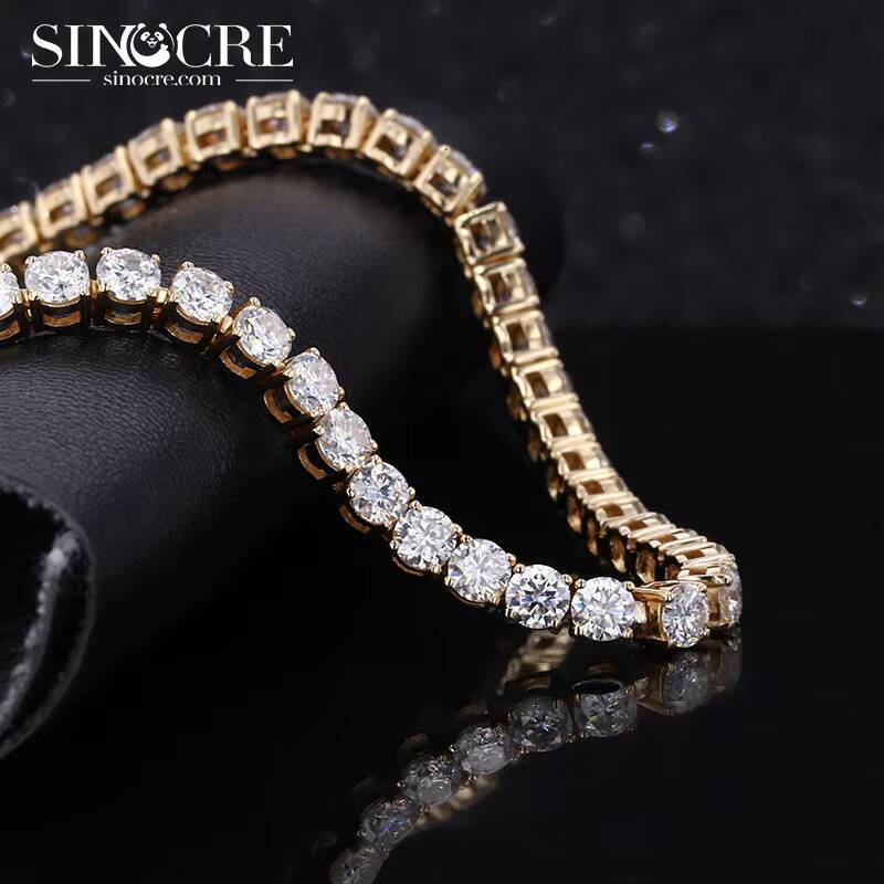 5mm Moissanite Tennis Chain Necklace Bracelets For Women Men Sterling silver tennis necklace
