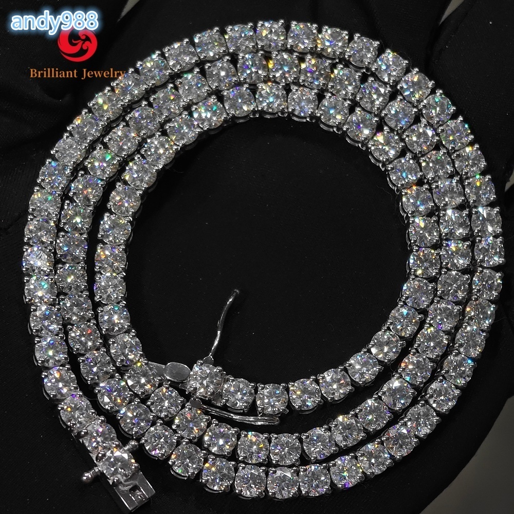 Warehouse Wholesale VVS Moissanite Tennis Chain Iced Out Women Fine Jewelry Tennis Chain Bracelet