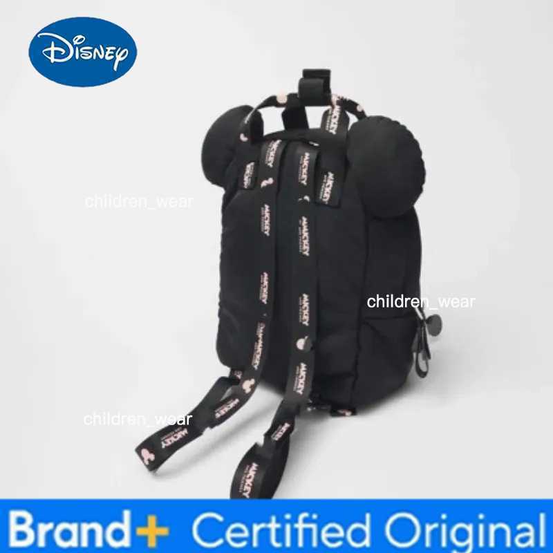 Disney 2026 New Arrival Black Mickey Mouse Ears Backpack for Toddlers Cute Anti-lost Mini Bag for Kids Lightweight Shoulder Bag H260305